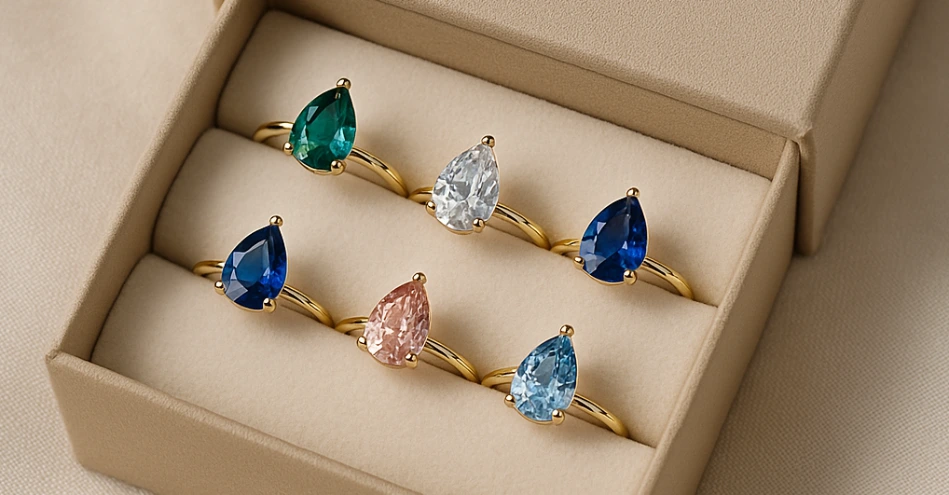 unique pear shaped engagement rings