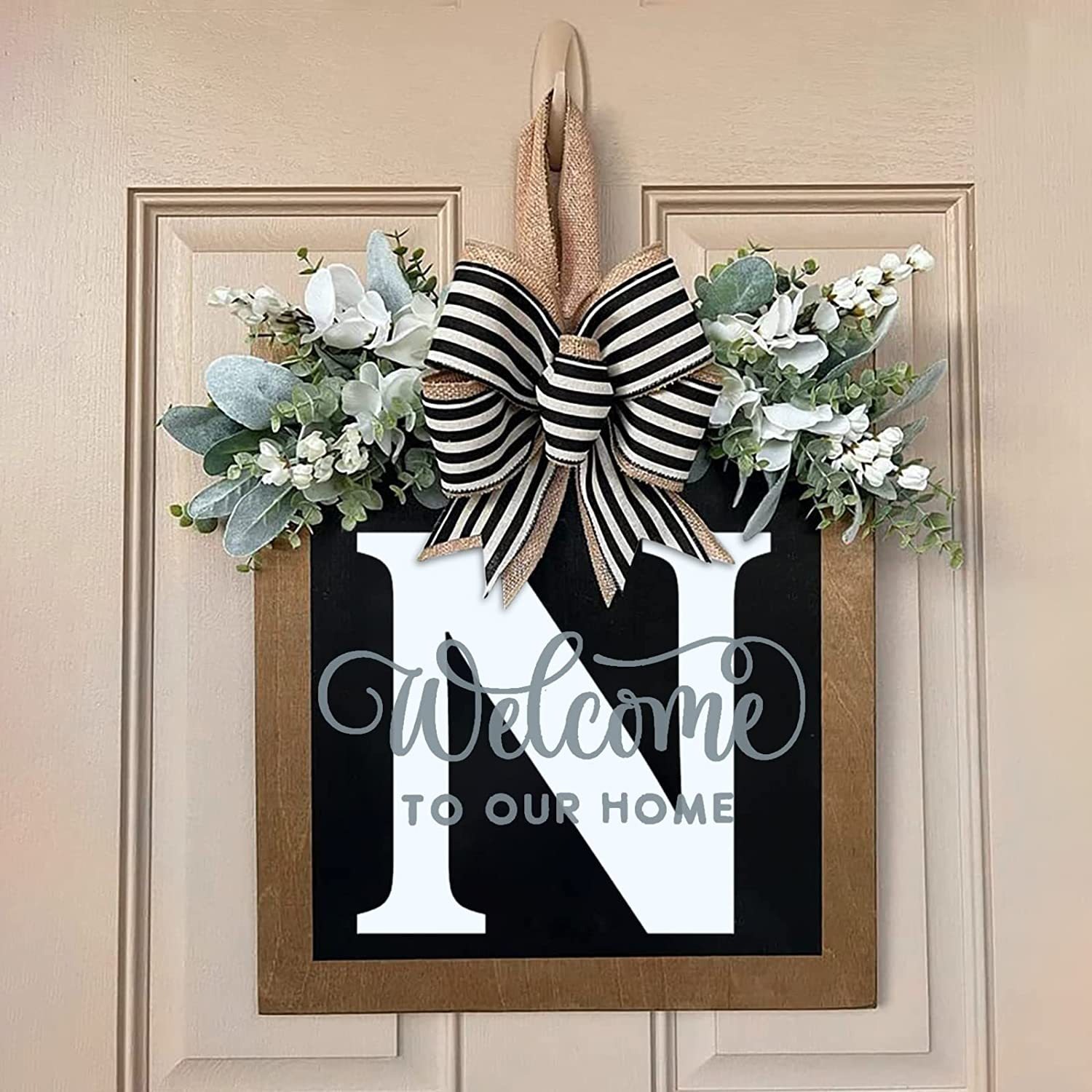 ✨26 Initial Last Name Front Door Wreath-EchoDecor