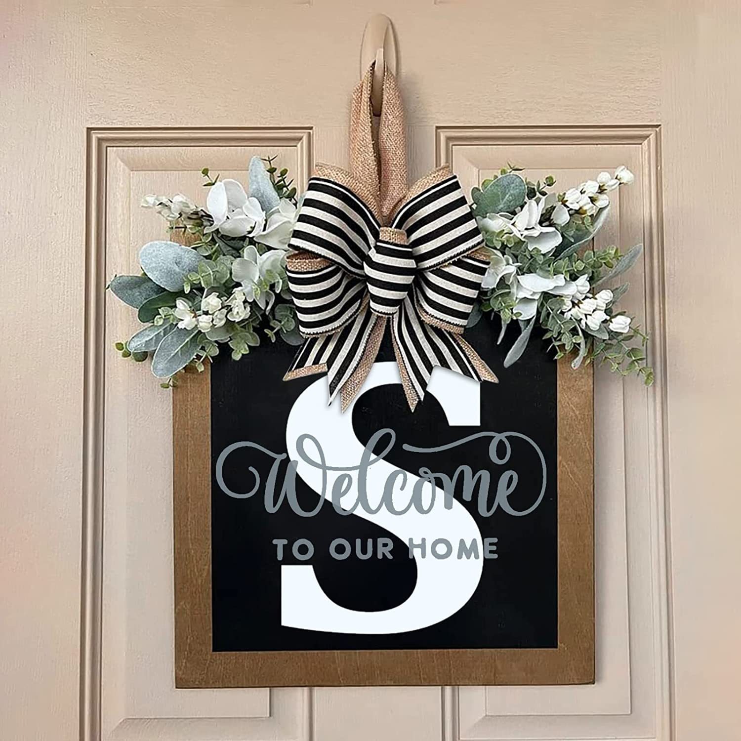 ✨26 Initial Last Name Front Door Wreath-EchoDecor