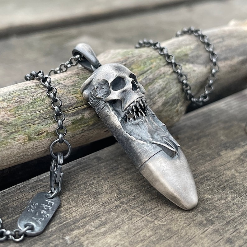 💀Skull Bullet Handmade Necklace