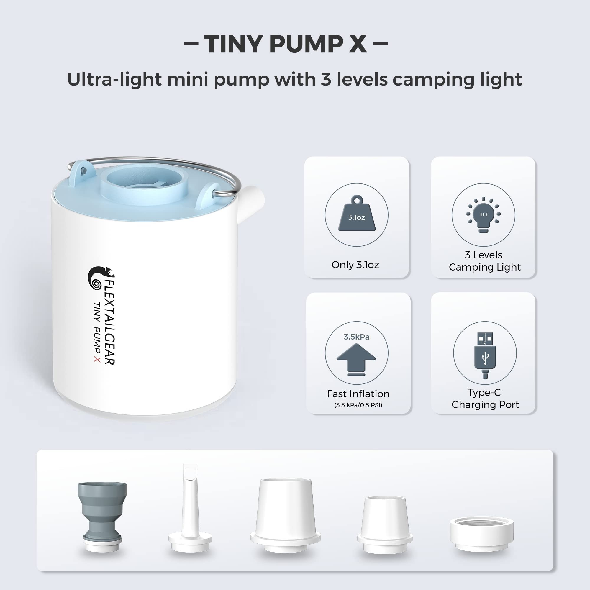 🔥Portable Air Pump+Camping Light