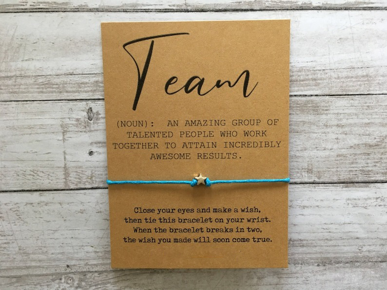Team Bracelet Gifts - "Teamwork makes the Dream Work"