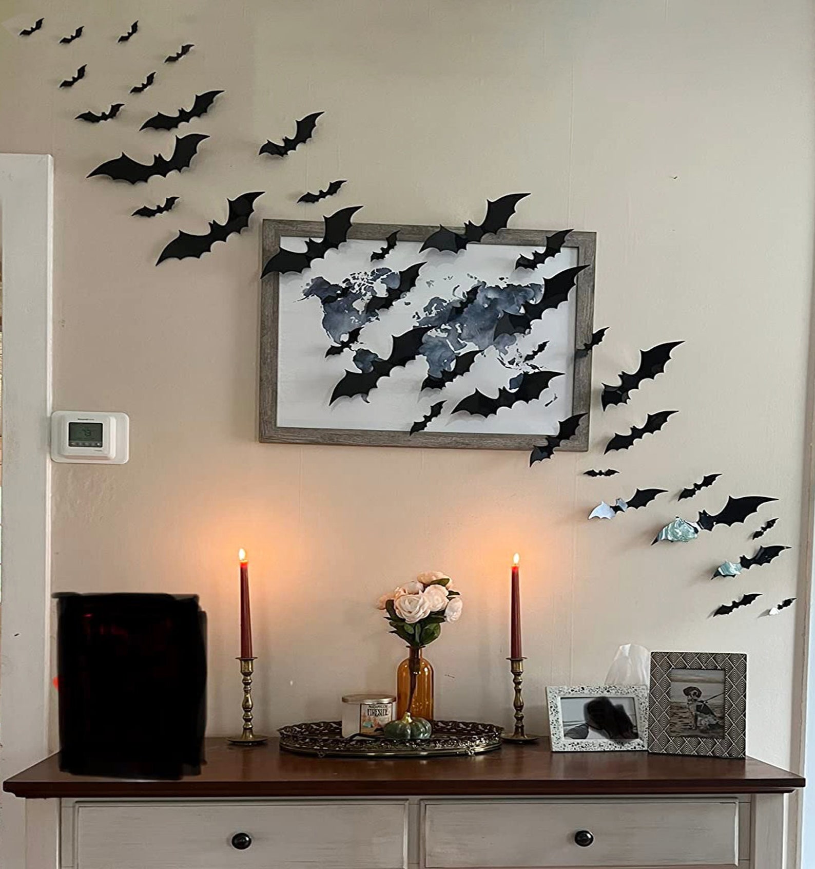 Black 3D Bats Waterproof Stickers For Gothic Home Decor