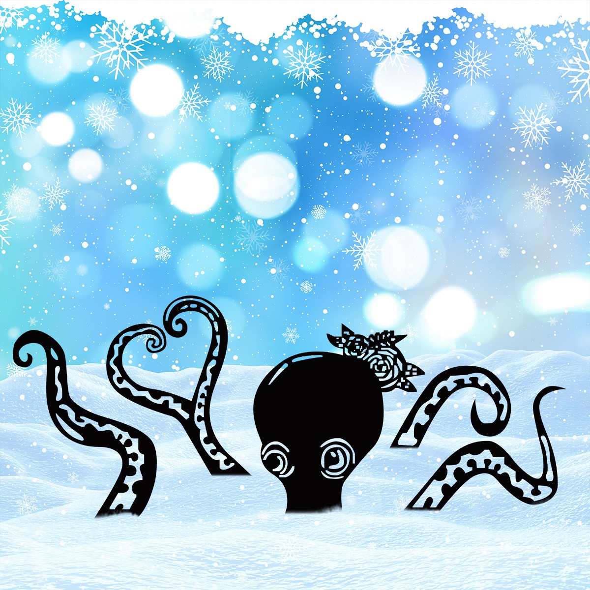🐙Iron Octopus Brother Silhouette Metal Ground Insert