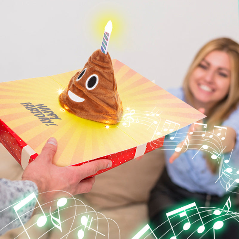 Plays & Sings Poo Plush Happy Birthday Card