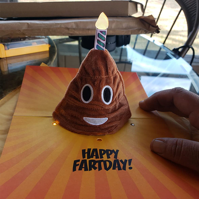 Plays & Sings Poo Plush Happy Birthday Card