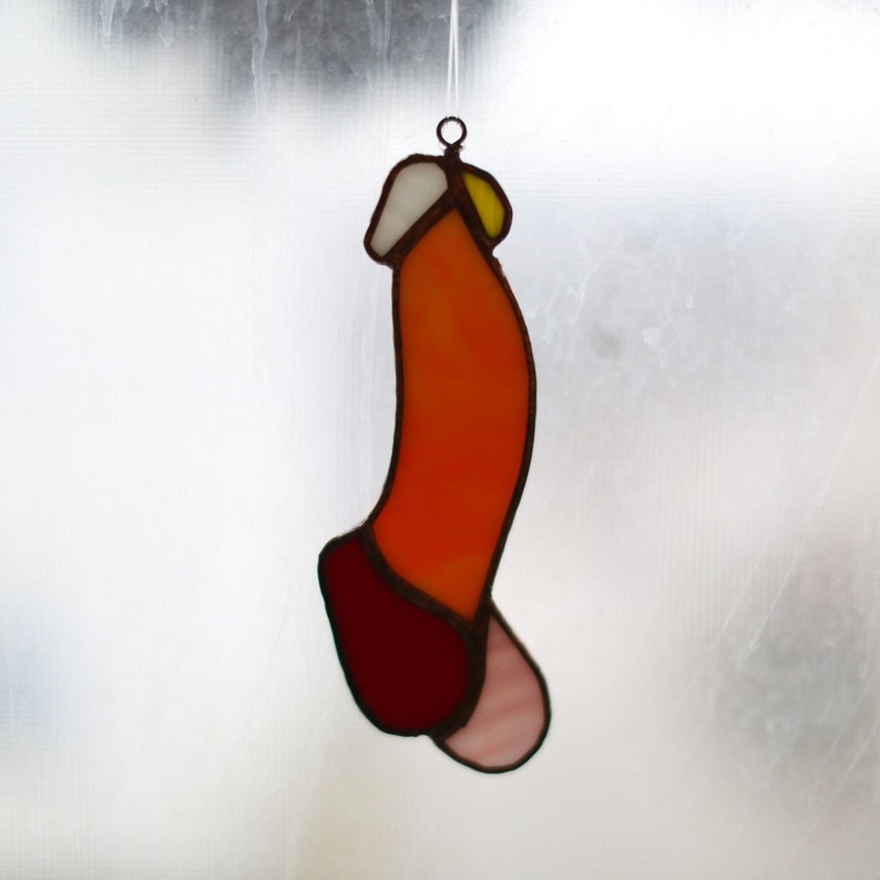🤪Funny Stained Glass Penis Suncatcher