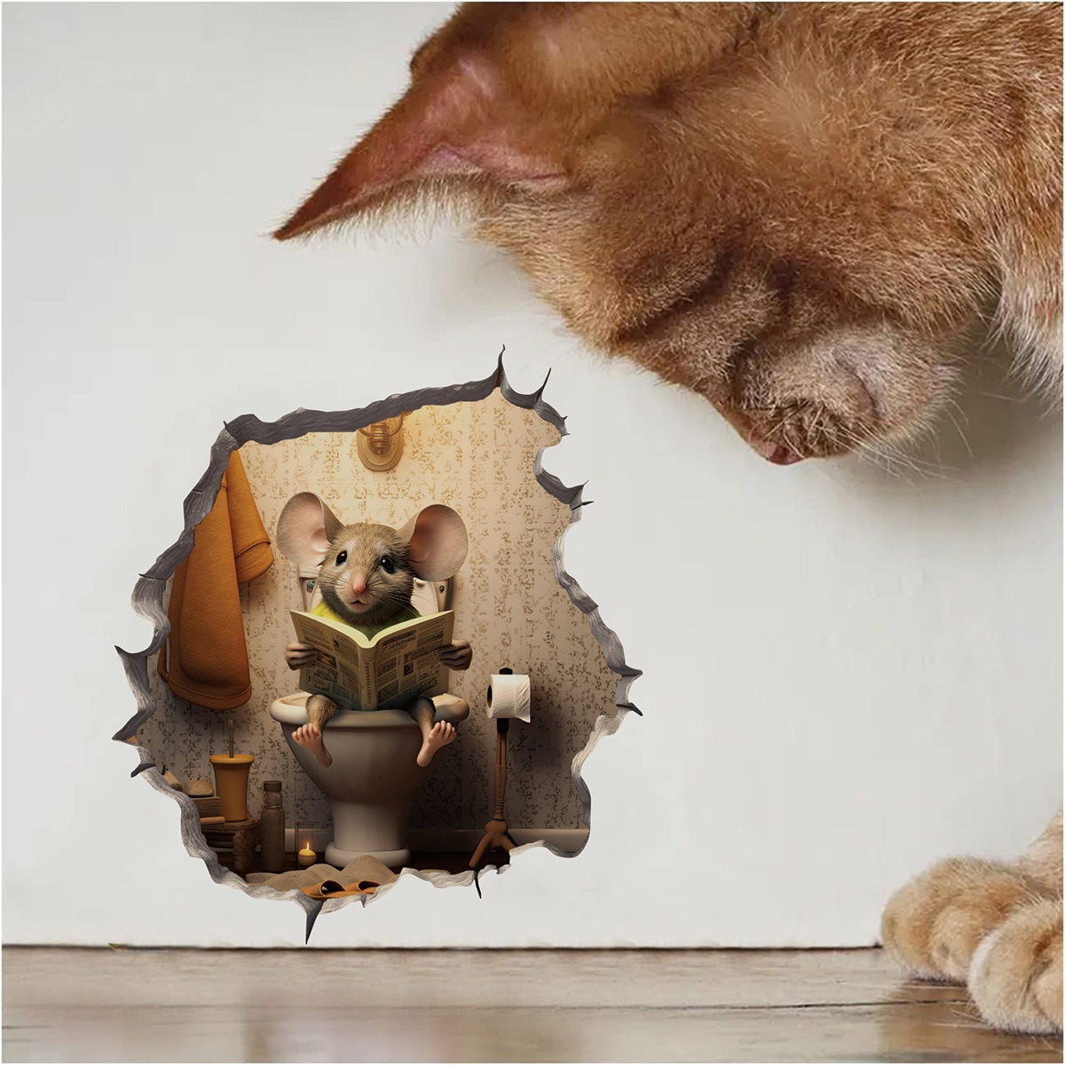 👻Mouse Hole 3D Wall Sticker