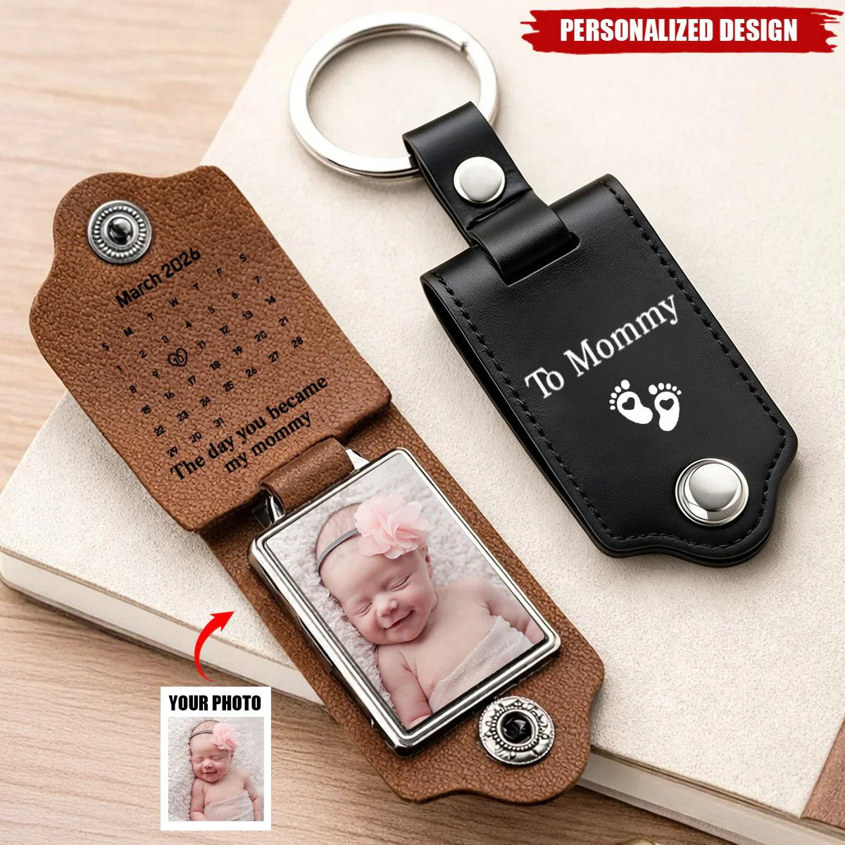 The Day You Became My Daddy Keychain, Personalised New Dad Keychain Gift