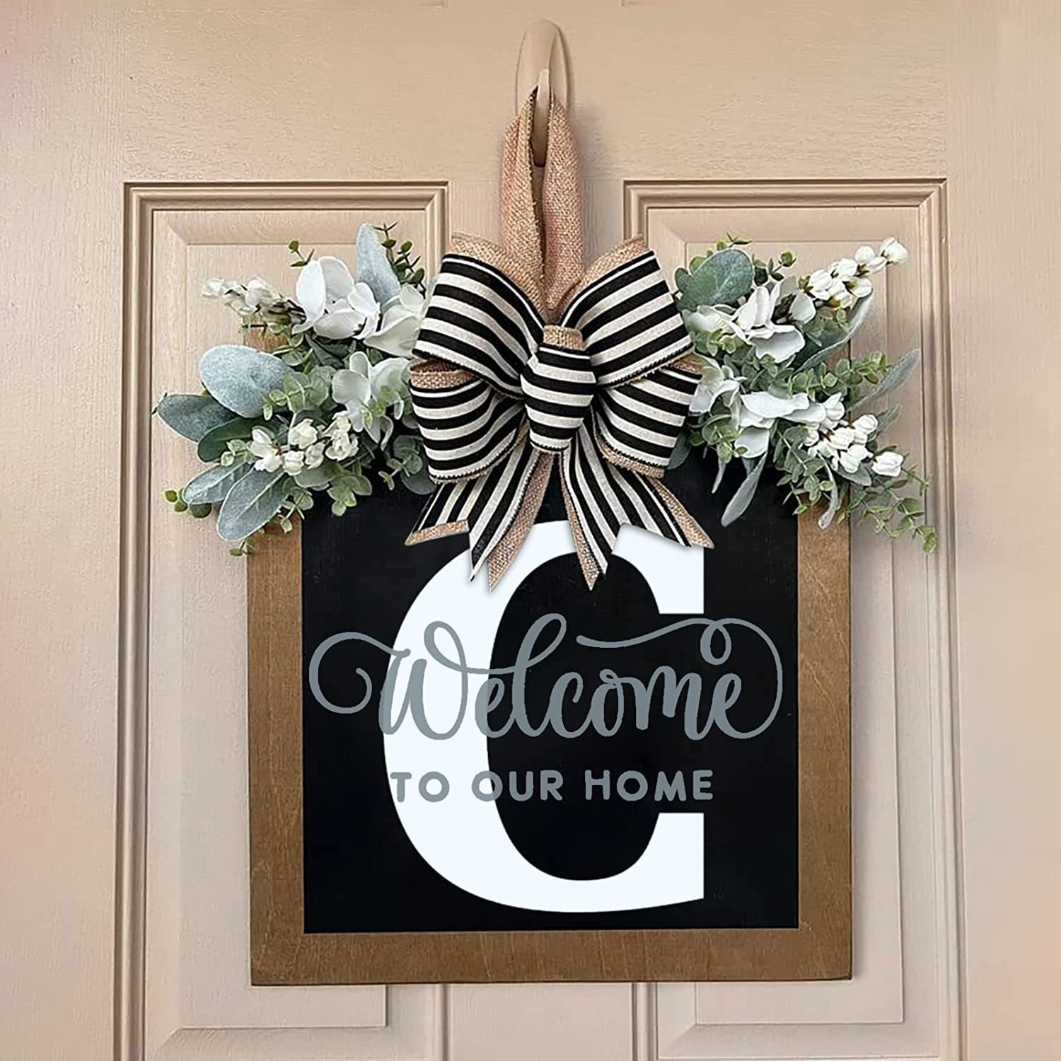 ✨26 Initial Last Name Front Door Wreath-EchoDecor