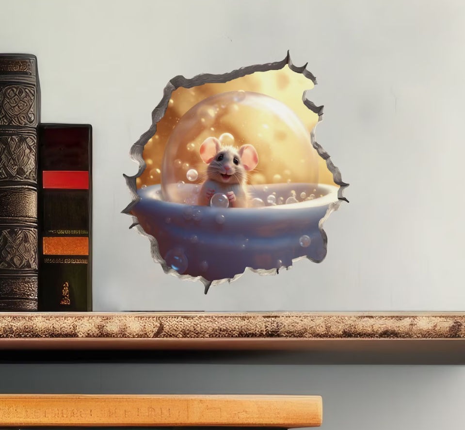 👻Mouse Hole 3D Wall Sticker