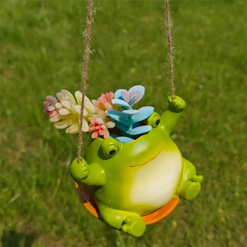 Charming Frog-Shaped Hanging Planter