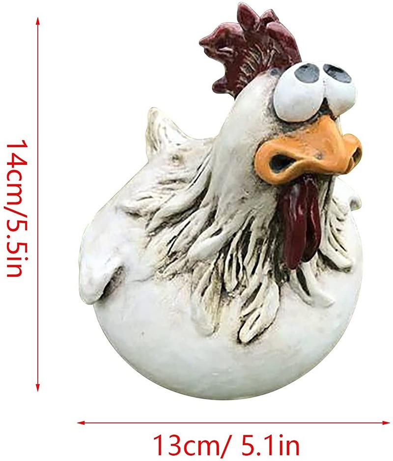 😆Interesting Garden Decorations —— Cock Resin Ornaments