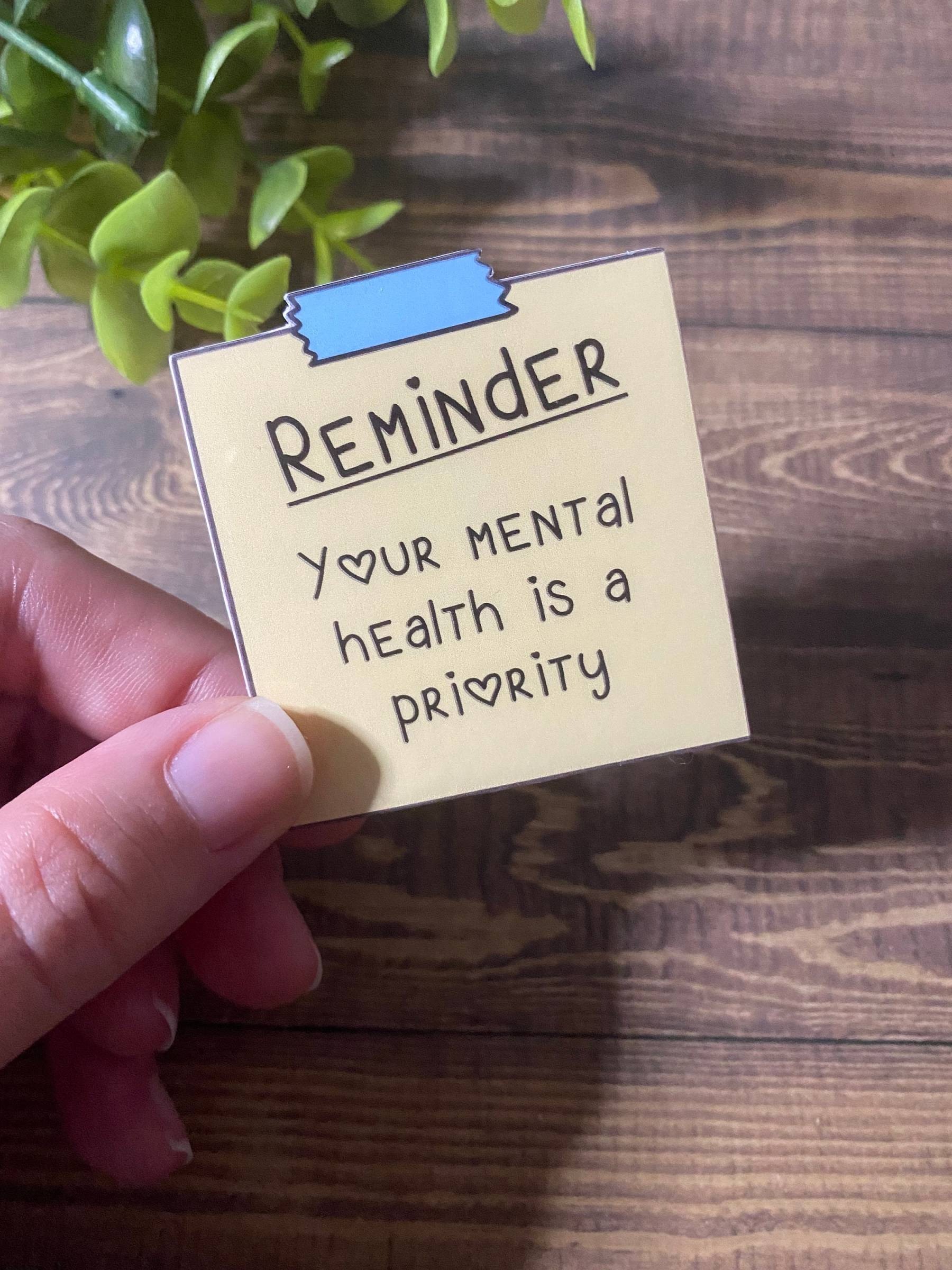 Mental health sticky note stickers