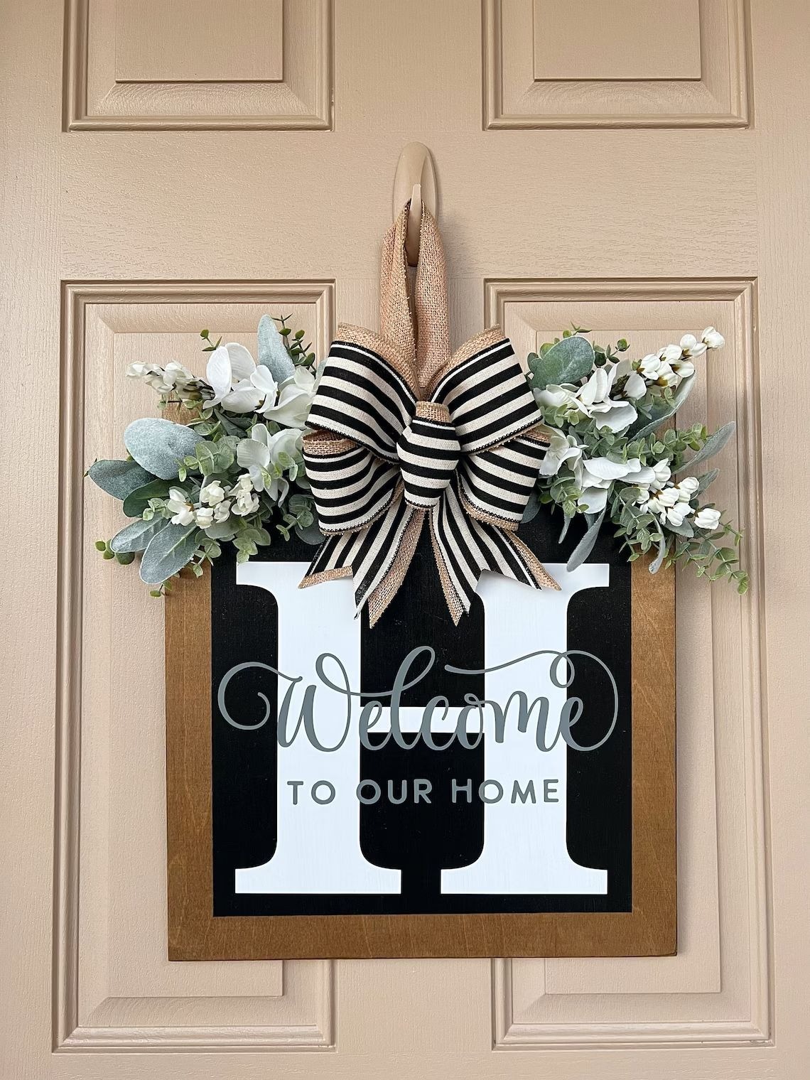✨26 Initial Last Name Front Door Wreath-EchoDecor