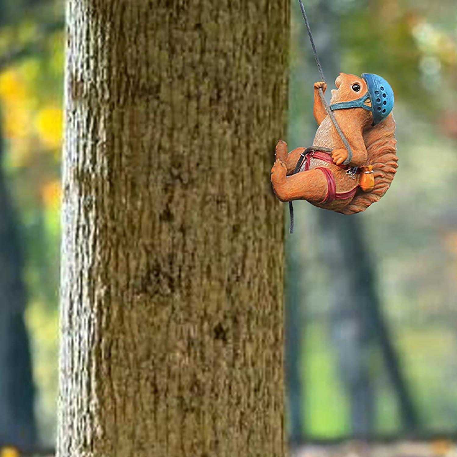 Rope Climbing Squirrel Resin Statue Figurine Ornament