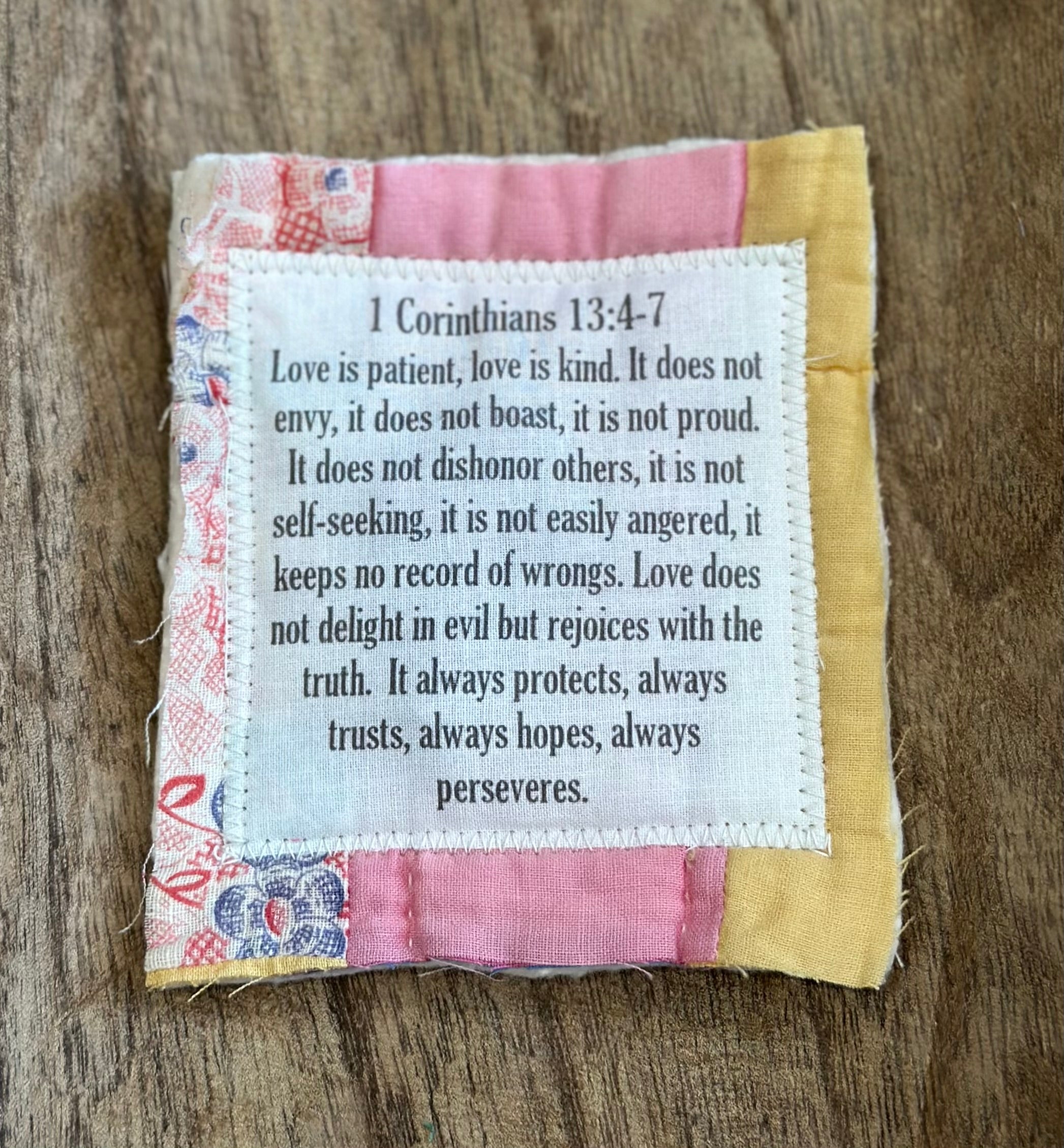 Prayer Quilt with cross inside