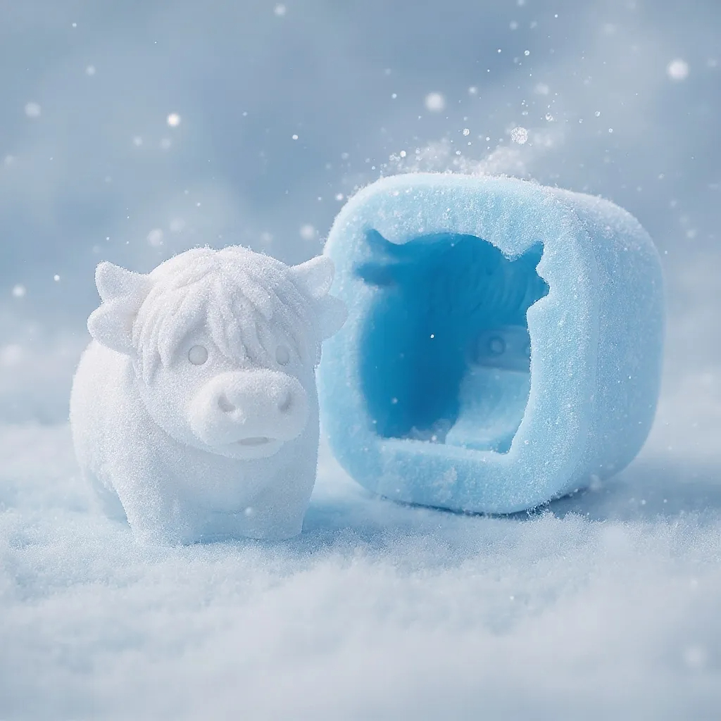 Adorable Highland Cow Ice Cube Mold