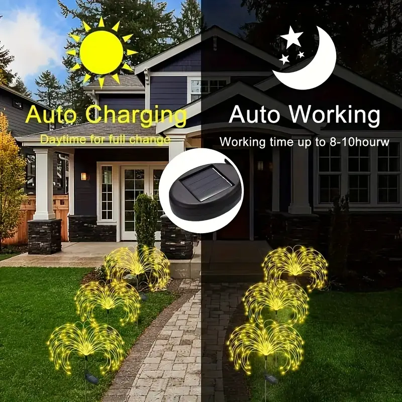 (🔥Black Friday Sale 70% Off ) 🎁Waterproof Solar Garden Fireworks Lamp