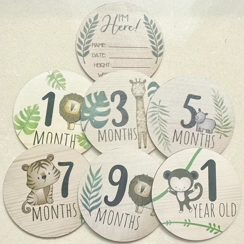 Baby Wooden Monthly Milestone Cards