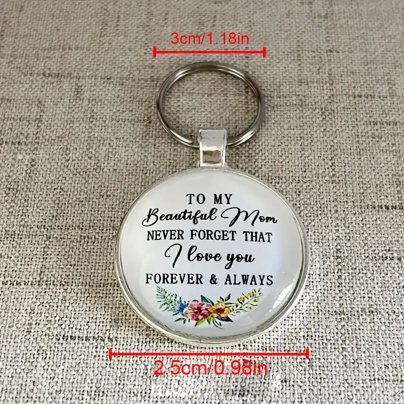 "To My Beautiful Mom" Gemstone Keychain