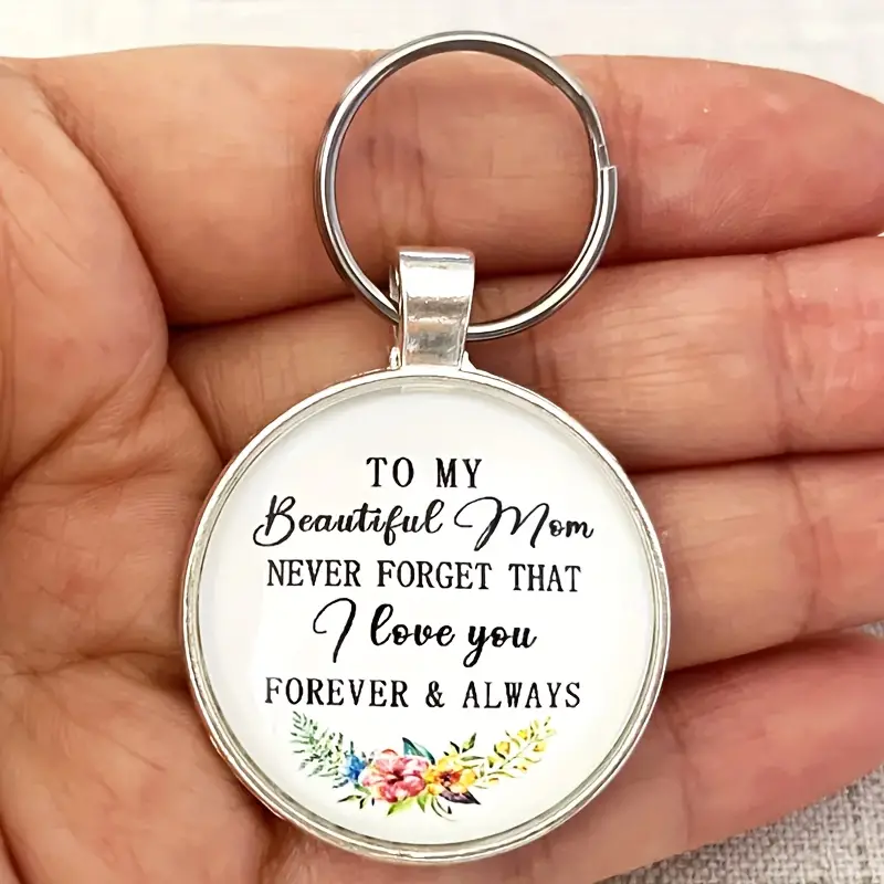 "To My Beautiful Mom" Gemstone Keychain