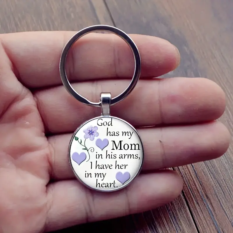 "To My Beautiful Mom" Gemstone Keychain
