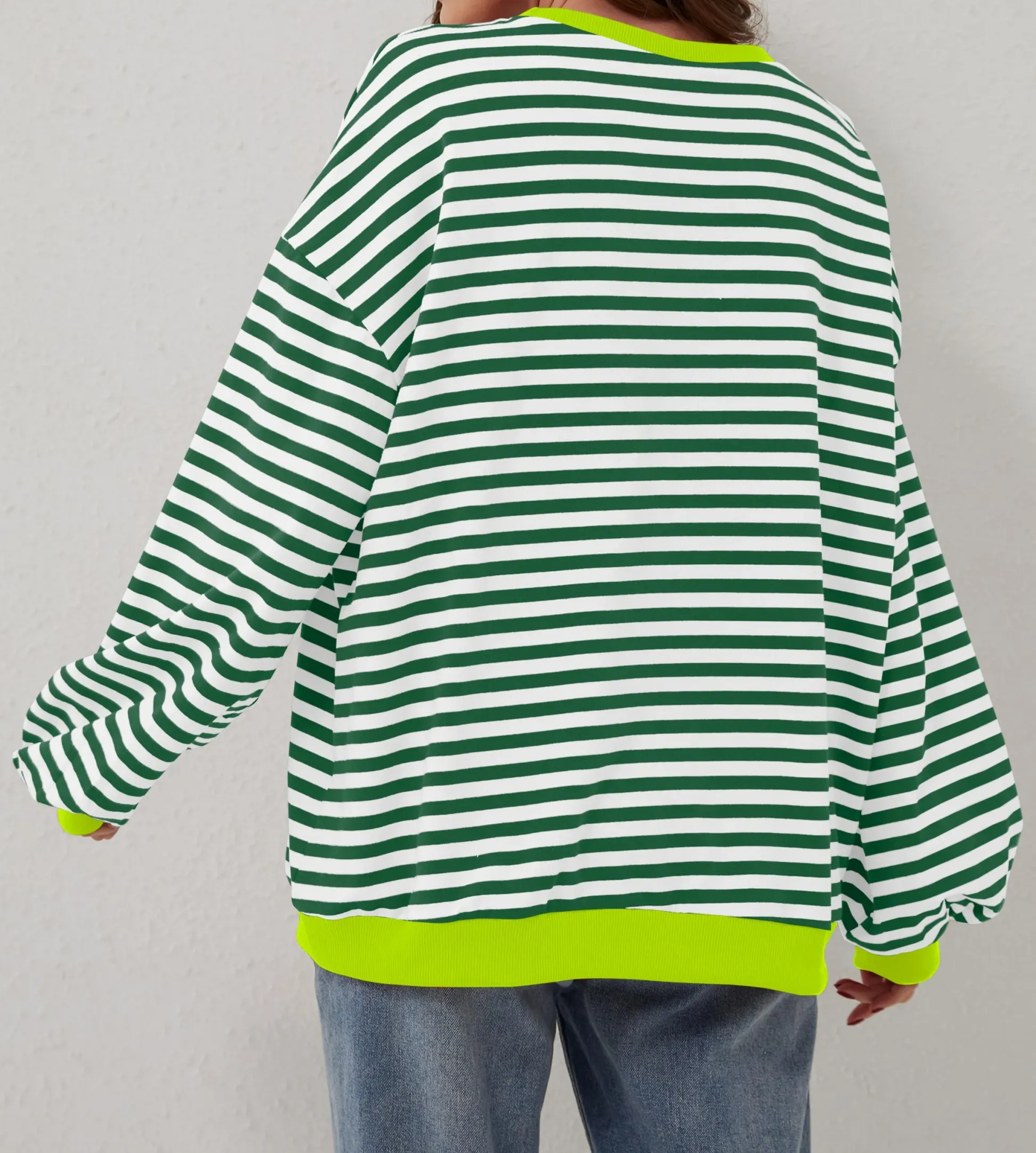 WOMEN'S OVERSIZED STRIPED LONG SLEEVE PULLOVER (BUY 2 FREE SHIPPING)