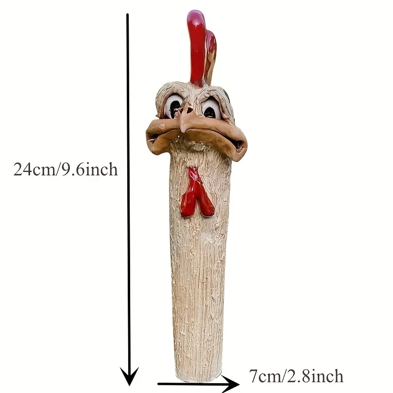 😂Funny Ostrich Head Chicken Statue - Add Fun and Whimsy to Your Garden with This Resin Rooster Sculpture!