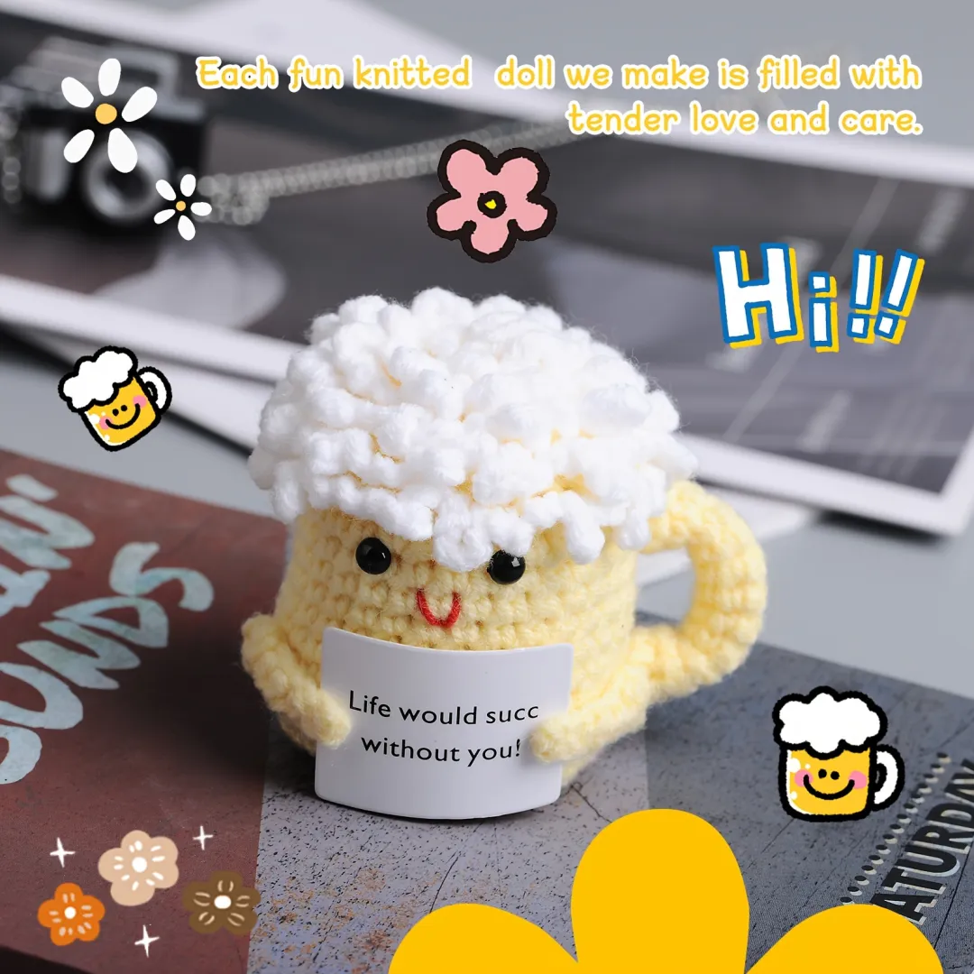 🍺Handmade Beer Mug Decoration Doll-Life Would Succ Without You!