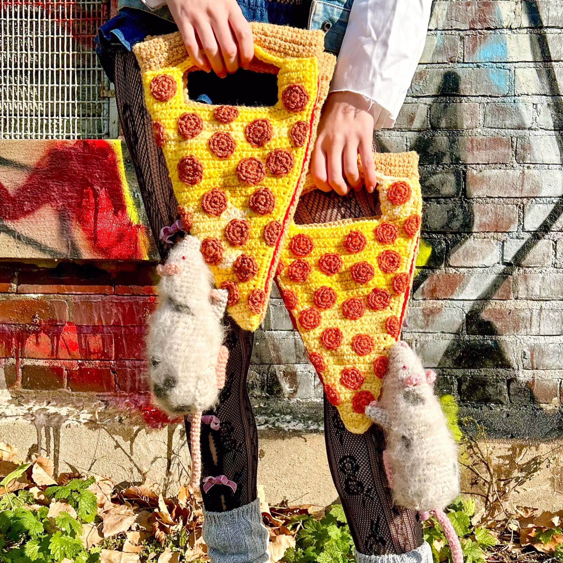 Handmade Pizza Rat Hand Bag❤️