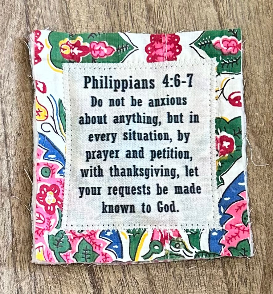 Prayer Quilt with cross inside