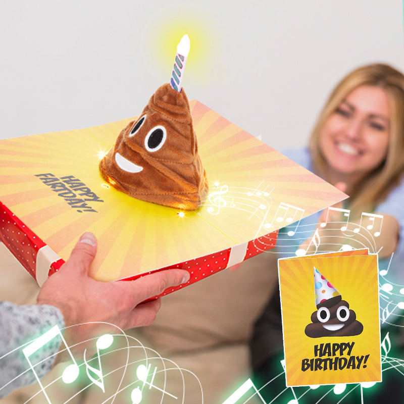 Plays & Sings Poo Plush Happy Birthday Card