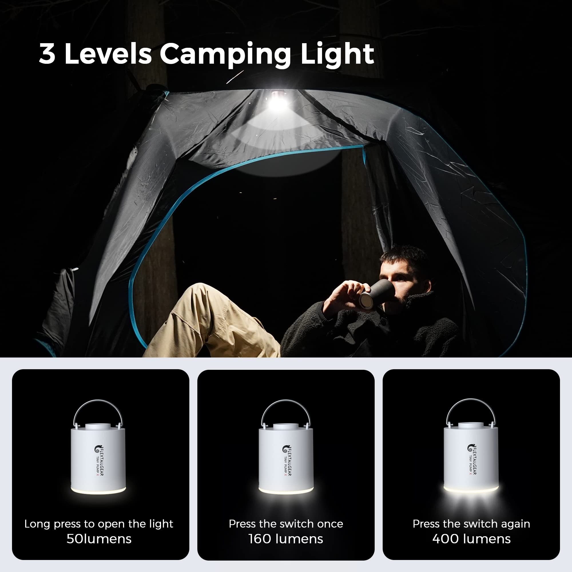 🔥Portable Air Pump+Camping Light