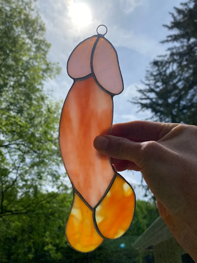 🤣FUNNY STAINED GLASS PENIS SUNCATCHER🤣