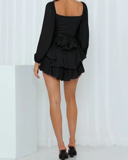 Long Sleeved Ruffled Jumpsuit