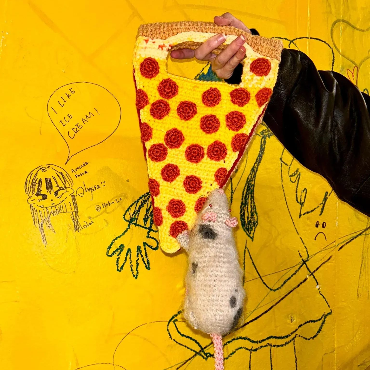 Handmade Pizza Rat Hand Bag❤️