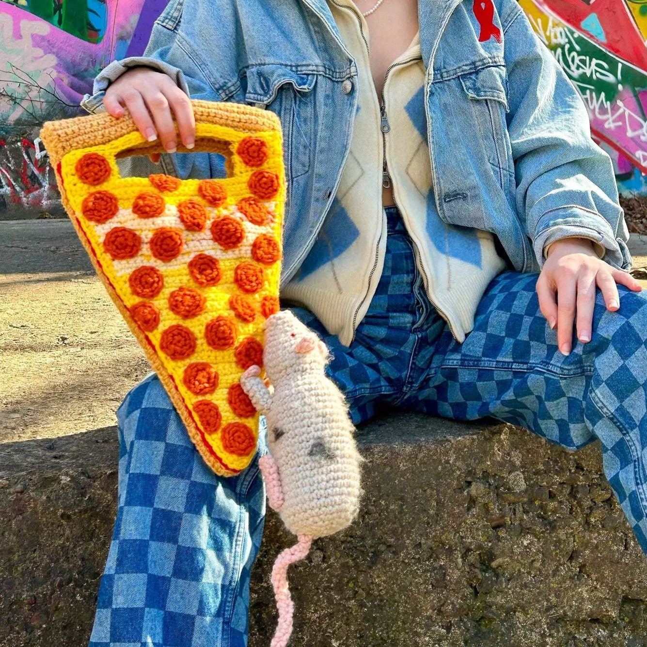Handmade Pizza Rat Hand Bag❤️