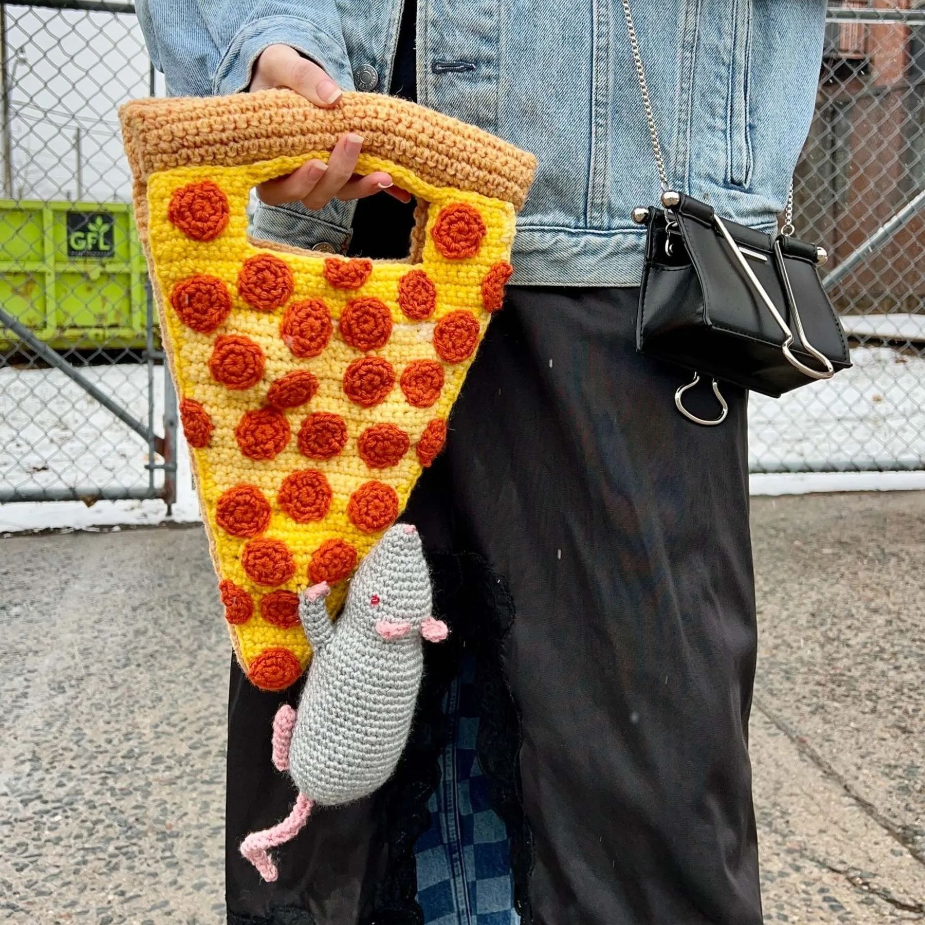 Handmade Pizza Rat Hand Bag❤️