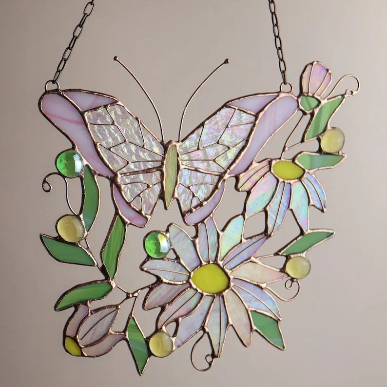 🦋Suncatcher Monarch Butterfly Flowers💐