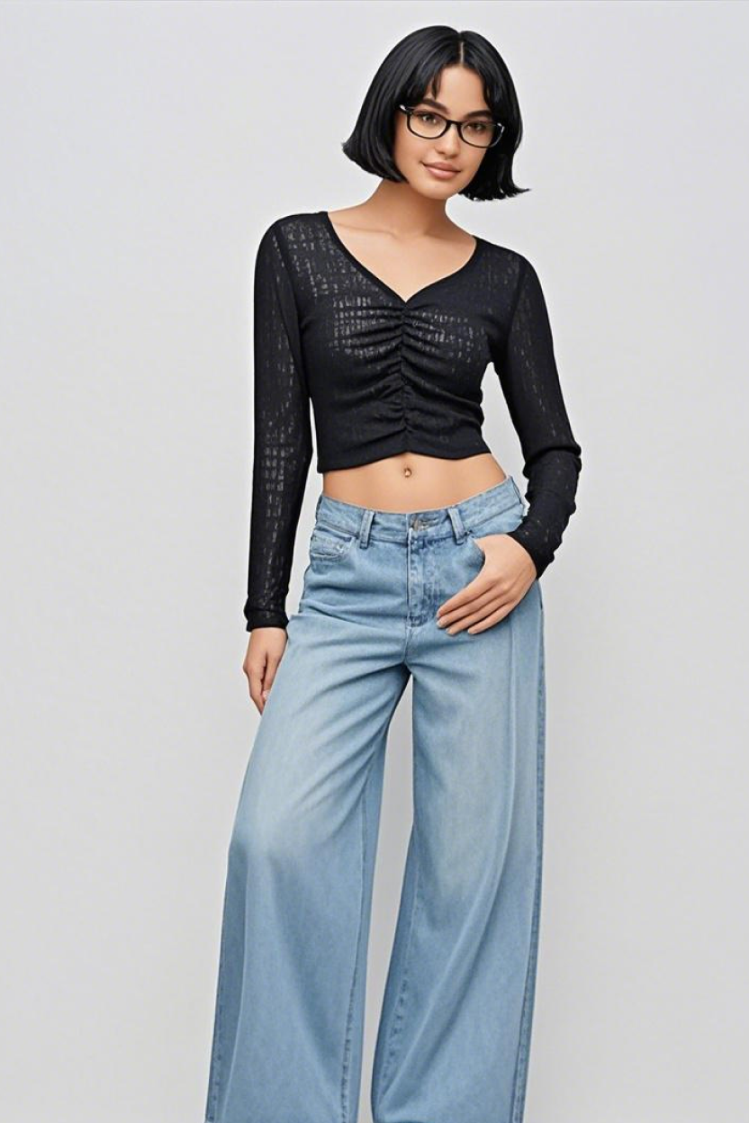 Ruffled Long Sleeve Top-New Feature Demo2