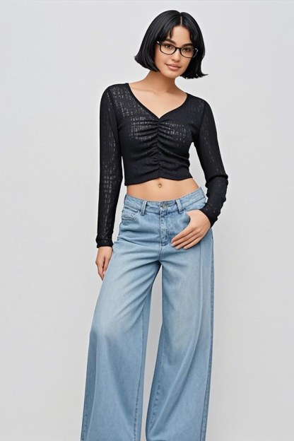 Ruffled Long Sleeve Top-New Feature Demo2