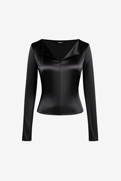 Satin Long Sleeve Top-New Feature Demo2