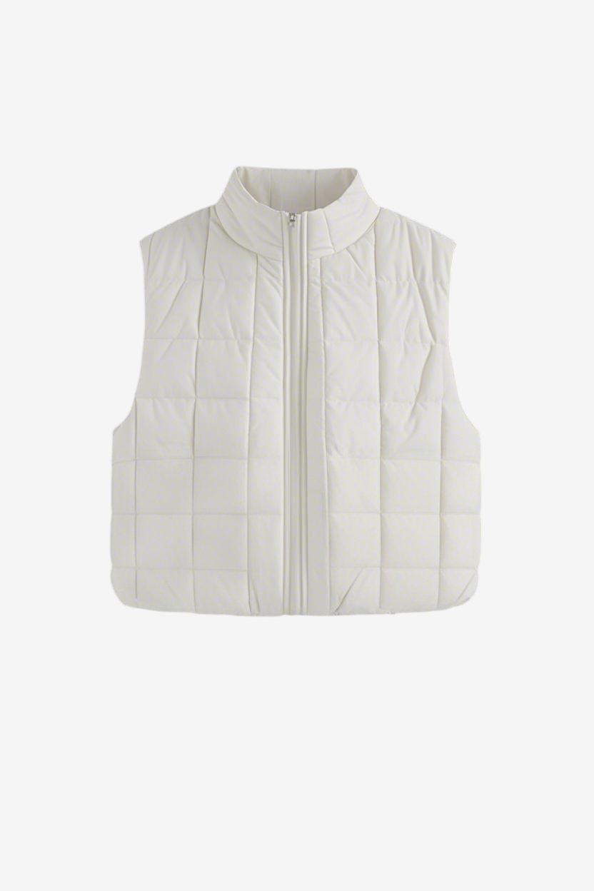 Plaid Western Bubble Puffer Vest