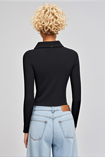 Fitted Collared Long Sleeve Shirt