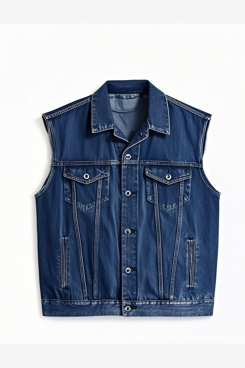 Classic Relaxed Trucker Vest-New Feature Demo2