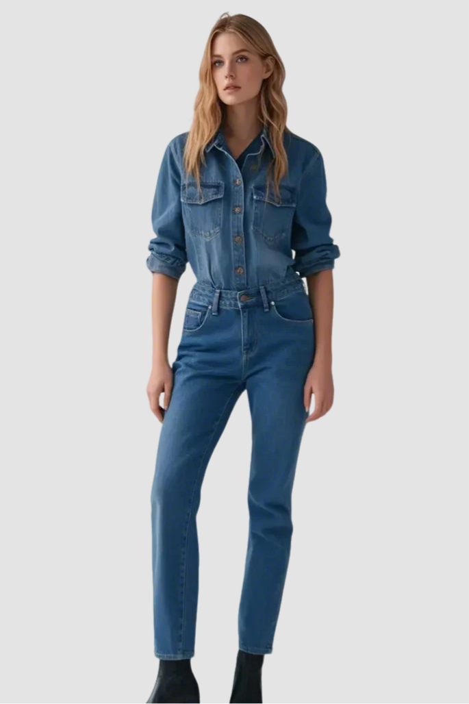 High Rise Slim Straight Women's Jeans