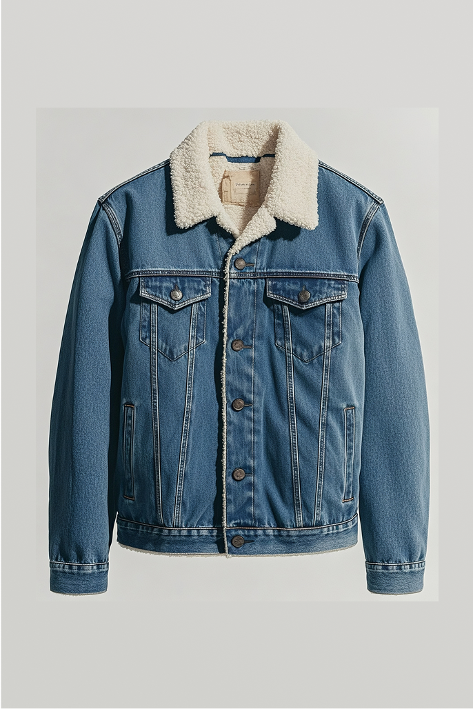 Light Wash Sherpa Trucker Jacket
