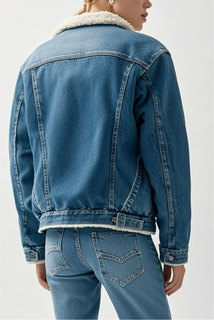 Light Wash Sherpa Trucker Jacket