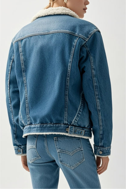 Light Wash Sherpa Trucker Jacket